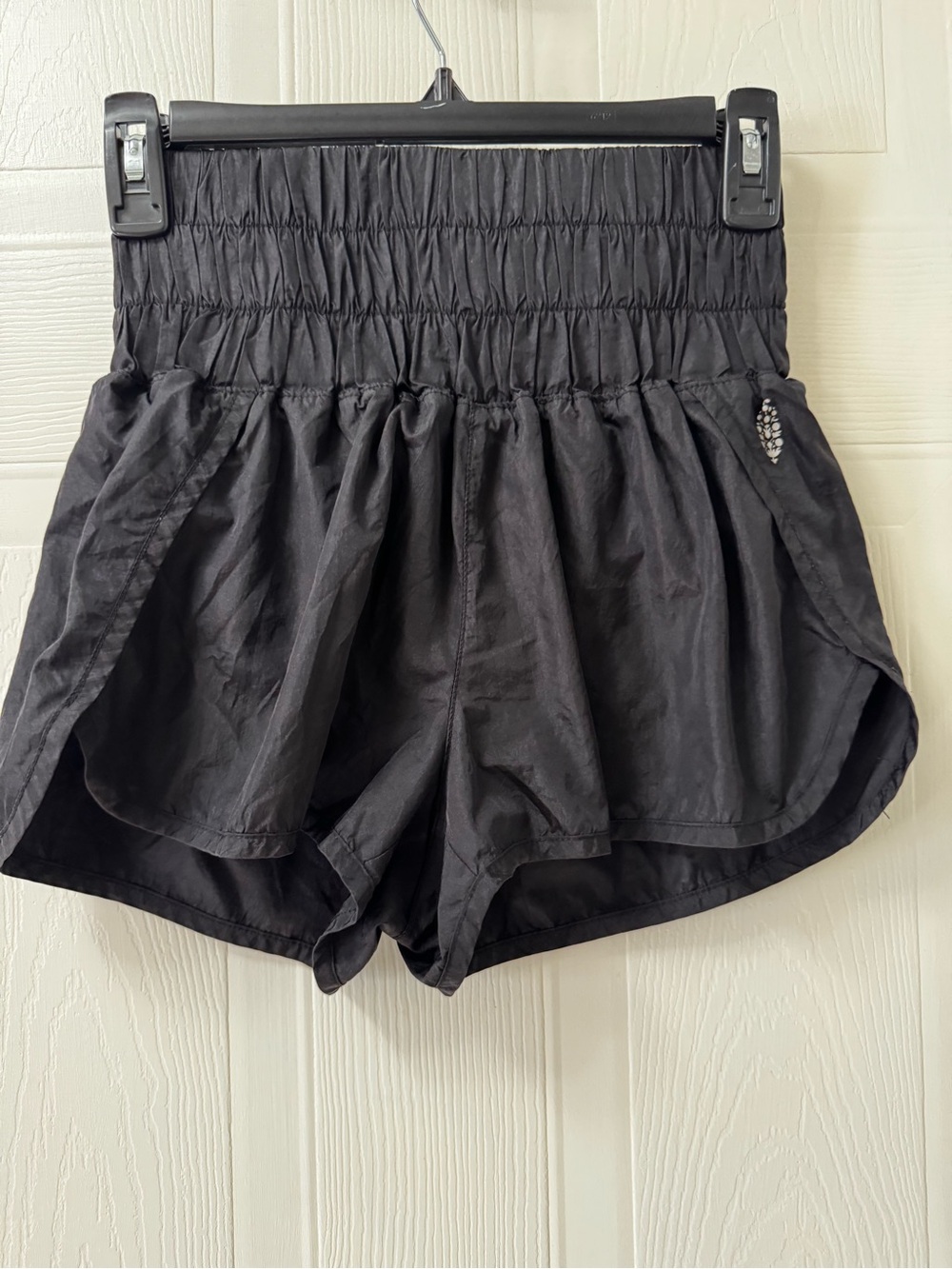 FP Movement by Free People Black Smocked Waist Athletic Shorts